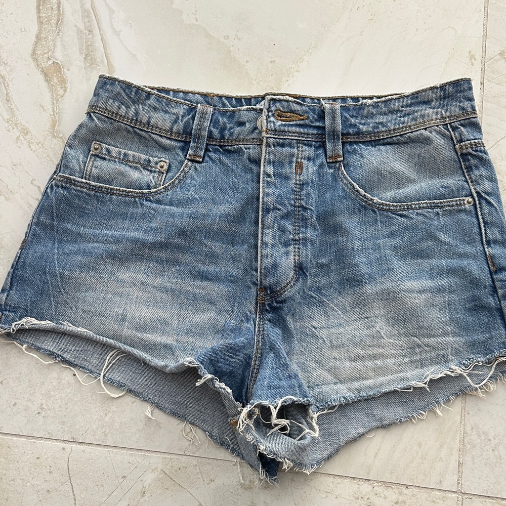 Zara Faded Blue Jean Shorts